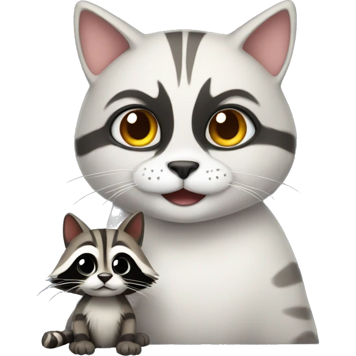 Cat with raccoon  emoji