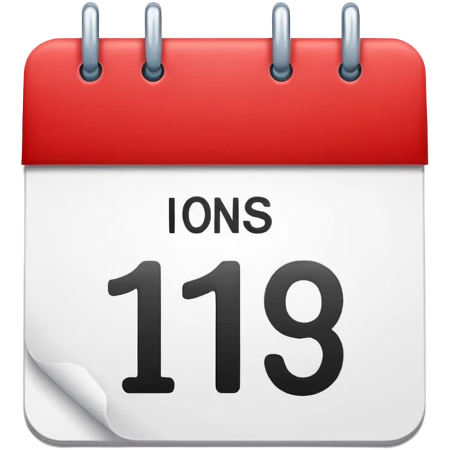 calendar with number 1 red top emoji