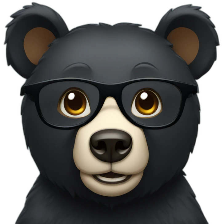 black bear with glasses emoji