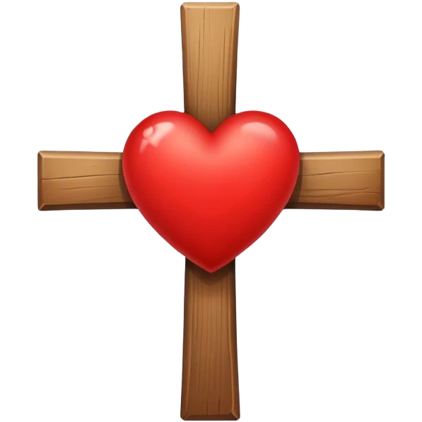 Cross and heart  emoji