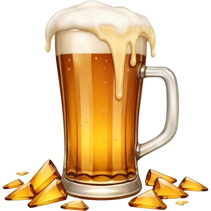 Broken beer glass spilled beer  emoji
