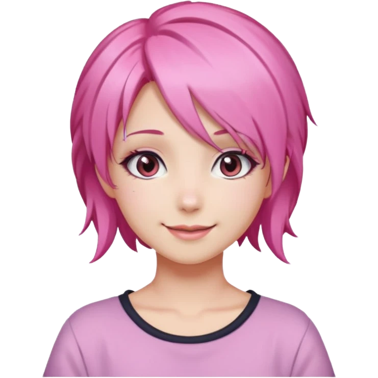 pink anime girl make up cute emoji