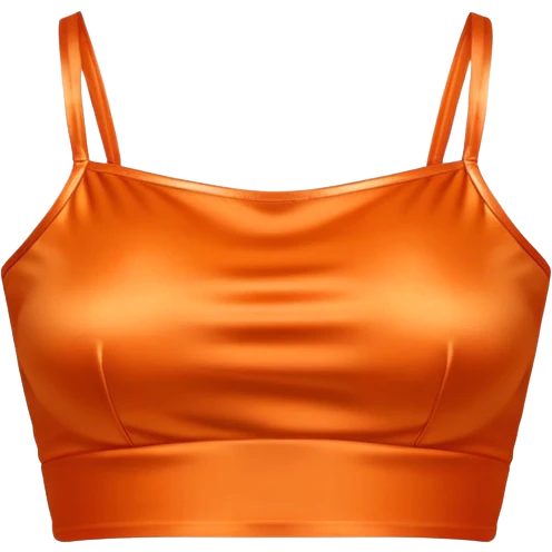 super realistic isolated orange satin crop top emoji