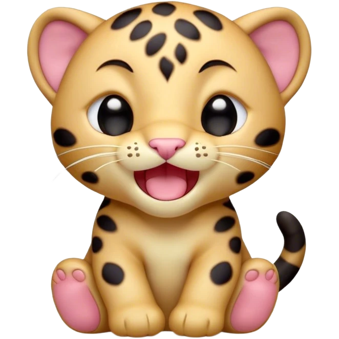Cinematic Cute Yawning Baby Panther Portrait Emoji, Head tilted slightly with a dramatic, wide-open yawn, showcasing a small, plush body with drowsy, half-closed eyes and an open, relaxed expression, Simplified yet irresistibly adorable features, highly detailed, glowing with a soft, cozy glow, high shine, relaxed yet expressive, stylized with a dash of whimsical charm, soft glowing outline, capturing the essence of a drowsy yet affectionate baby panther that appears ready to stretch out for a nap! emoji
