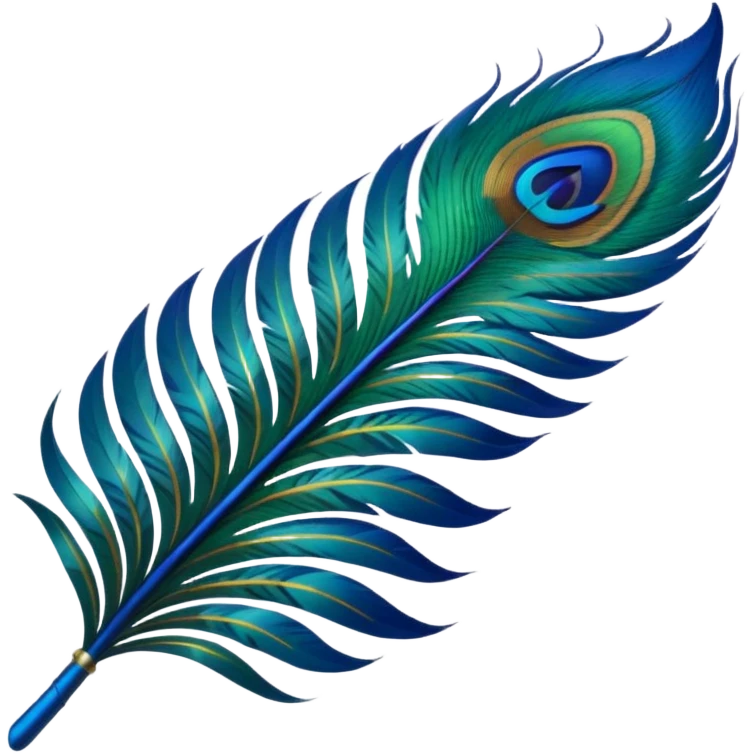 peacock feather with Krishna emoji