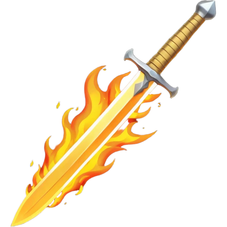 a sword blade on fire emoji emoji