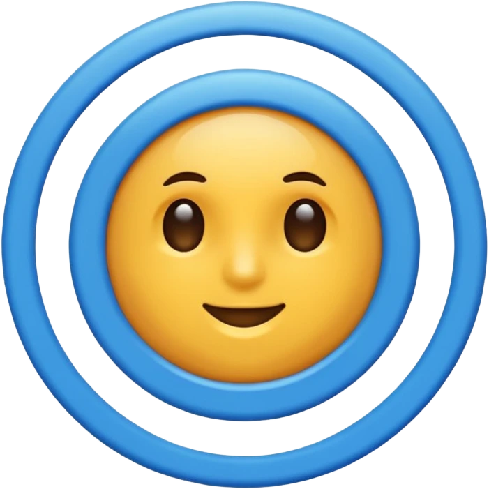 Chulo blanco  dentro de un círculo azul emoji