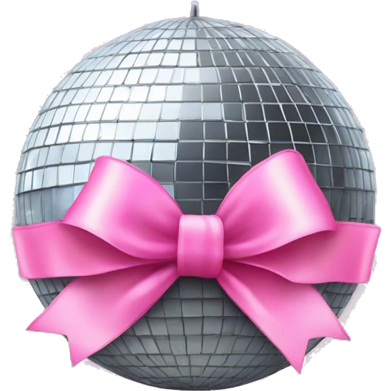 Disco ball with pink bow on top emoji