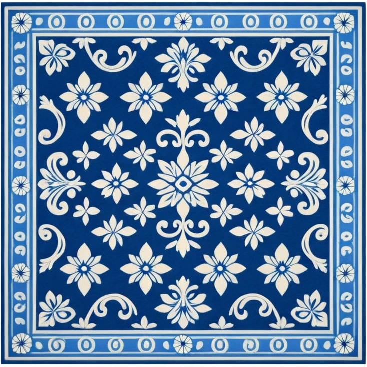 traditional patterned blue carpet emoji