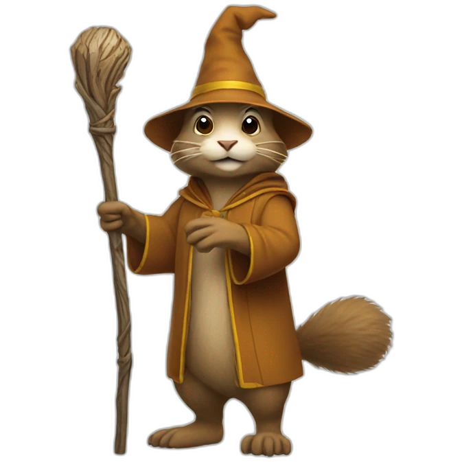 go gopher as standing wizard with staff emoji