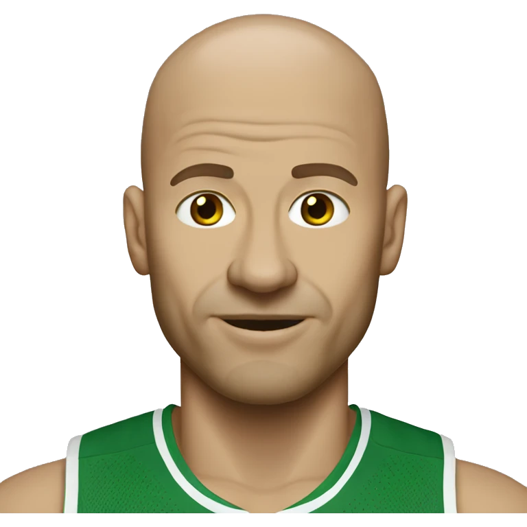 Bald white man in Celtics jersey emoji