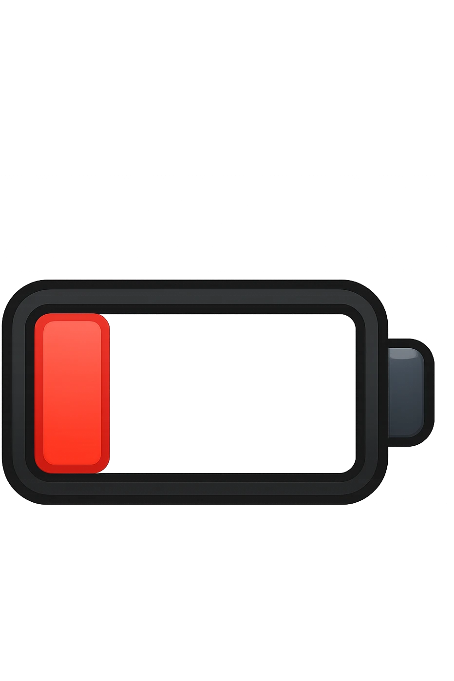 EMOJI STILE IPHONE DI UNA BATTERIA ROSSA SCARICA emoji