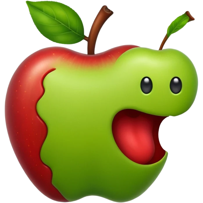 worm, apple emoji