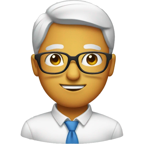 Blushing emoji with glasses emoji