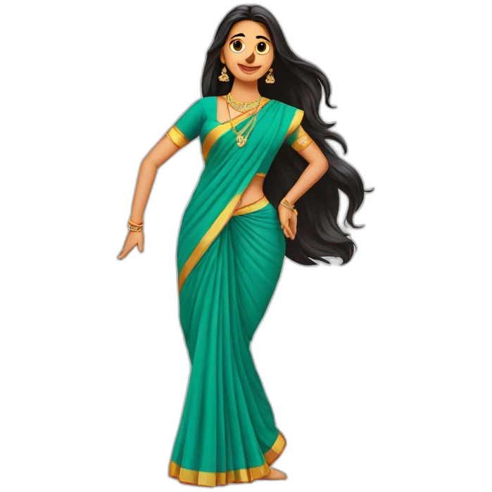 Harsha singh wearing saree long hair dancing  emoji