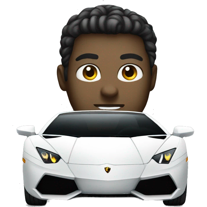 white lamborghini  emoji