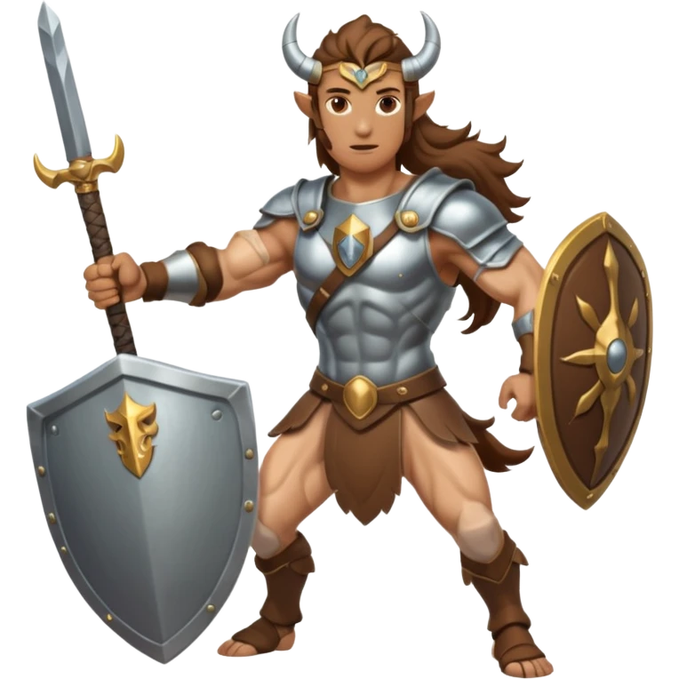 Warrior centaur – Sword and shield face only emoji