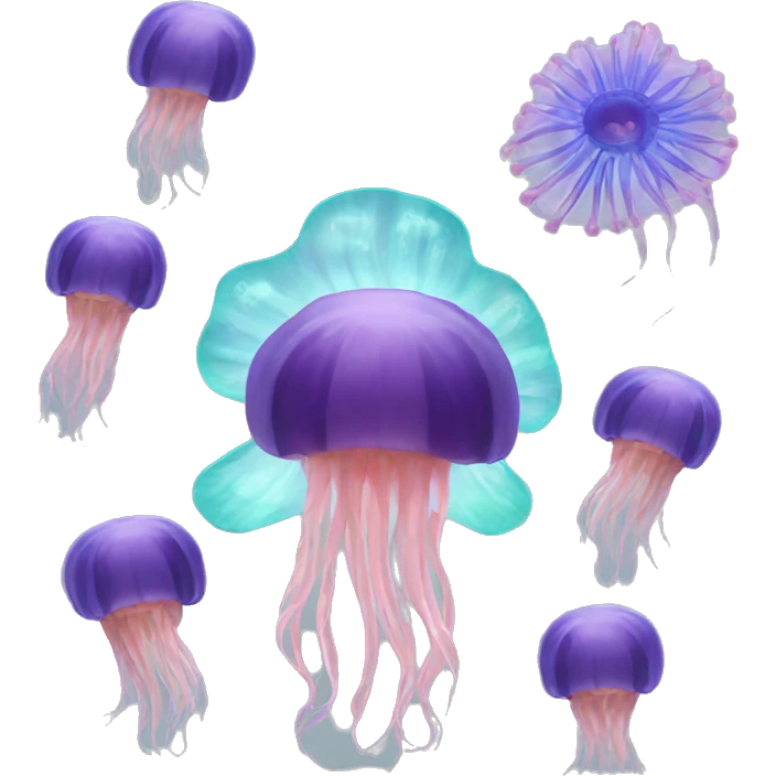 Anemone and jellyfish emoji