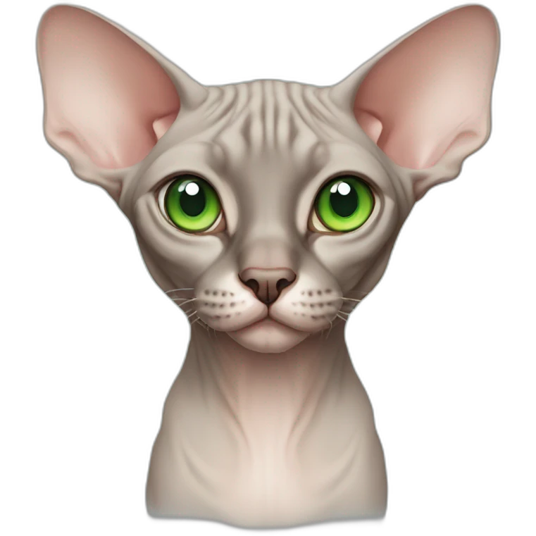 canadian sphynx with green eyes emoji