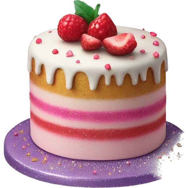 Realistic cake with glitter emoji