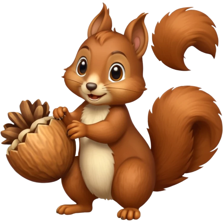 A playful squirrel holding an acorn with both paws.












































 emoji