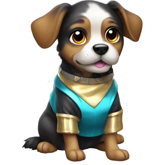 cute dog in shiny clothes emoji