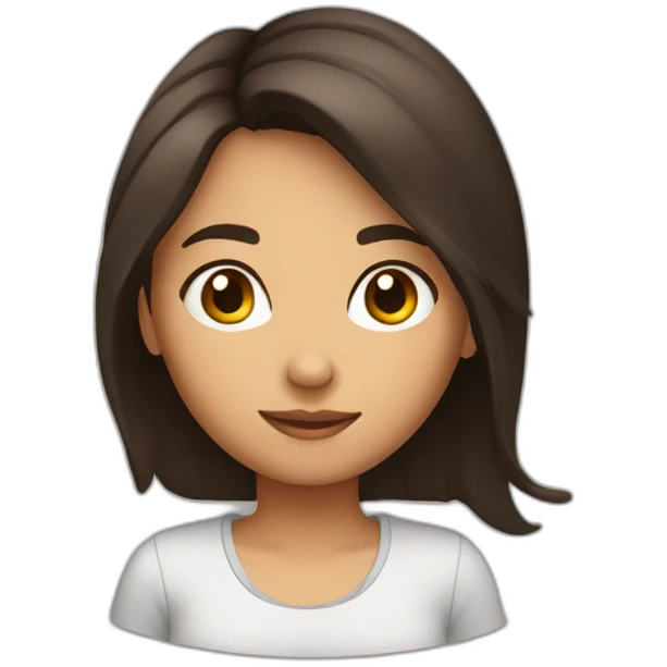 fille brune emoji