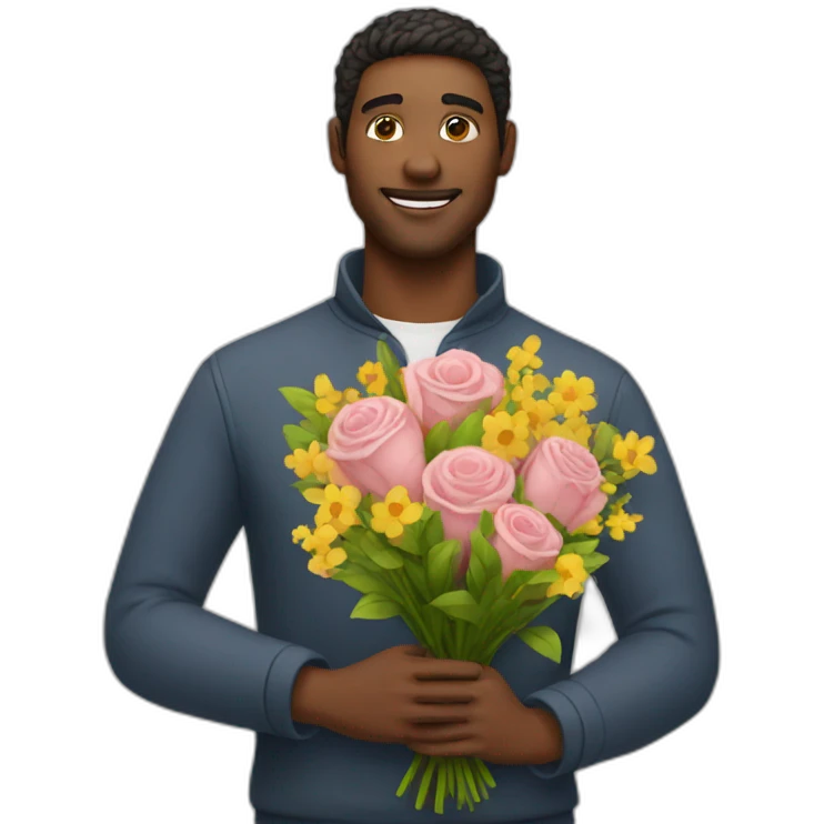 man with a bouquet emoji