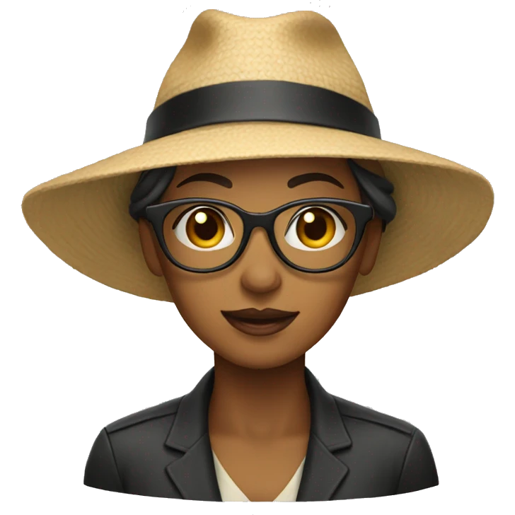 Woman wearing a hat and glasses emoji