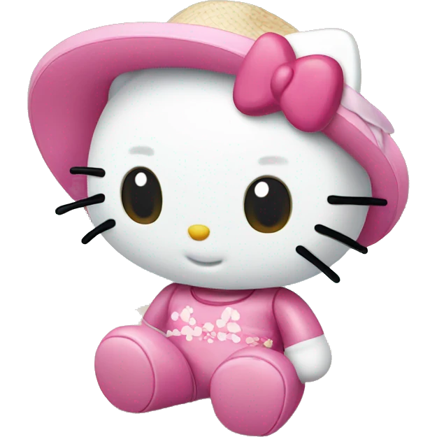 hello kitty at the beach emoji