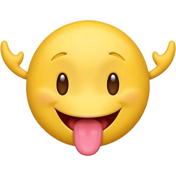 yellow emoji face with tongue sticking out and swinging back and forth emoji