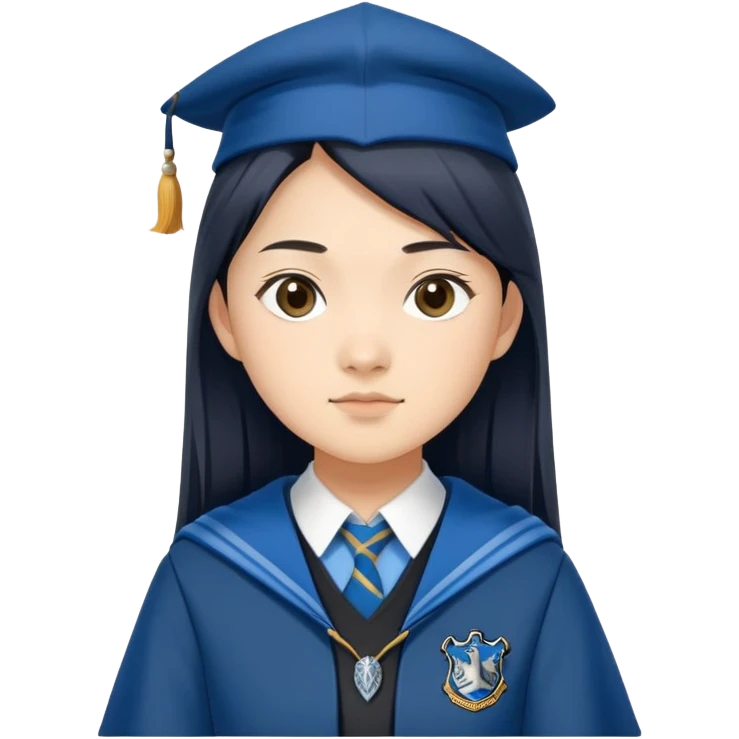 Cho Chang in harry potter, wear hogwarts Ravenclaw uniform emoji