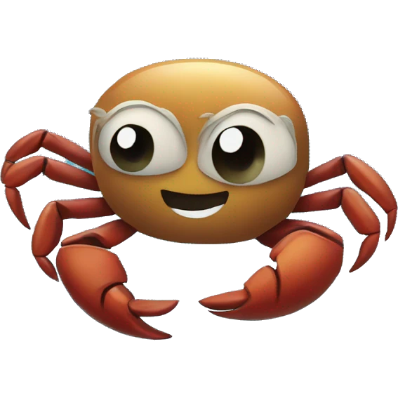crab inside ice cube, and a raccoon hugs the ice cube emoji