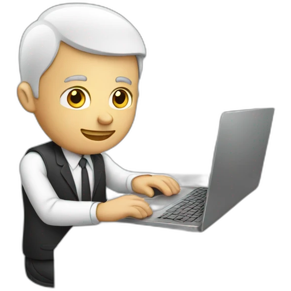 white man working with laptop emoji