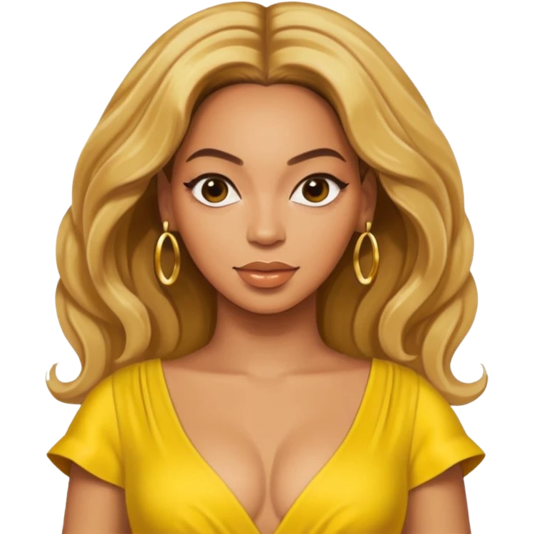 Beyonce with yellow outfit emoji