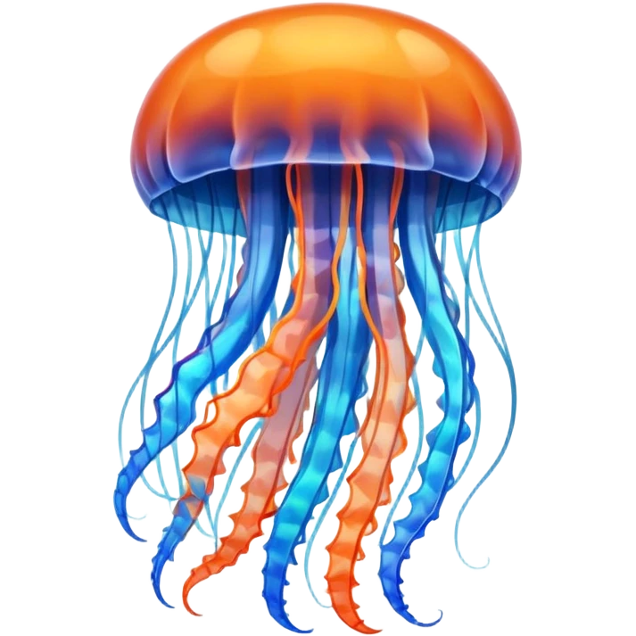 jellyfish with unique design and color but i want a simple one i dont want color orange and blue emoji