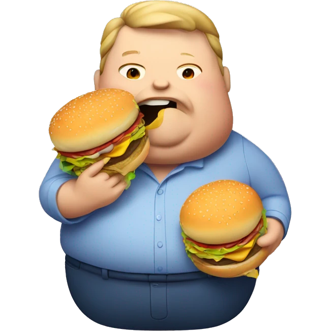 Fat guy eating burger  emoji