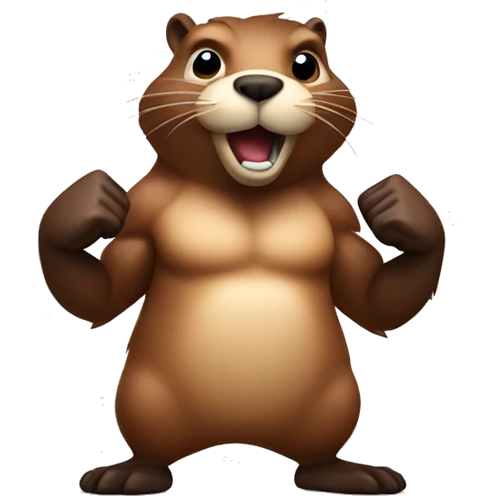 Beaver showing biceps emoji