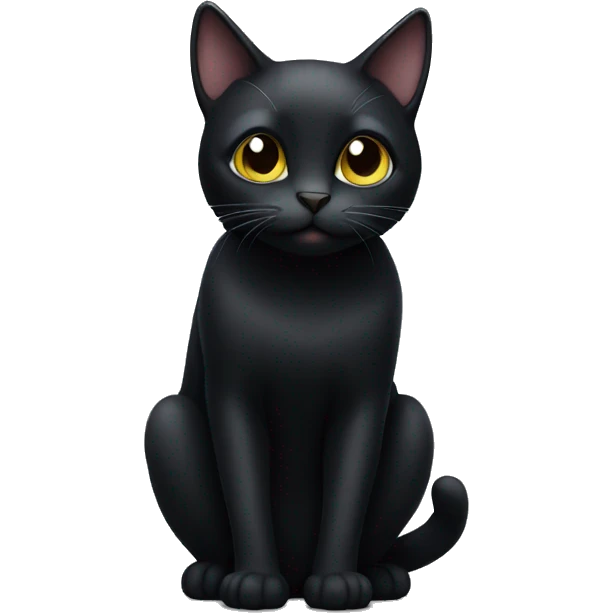 black cat sitting up emoji