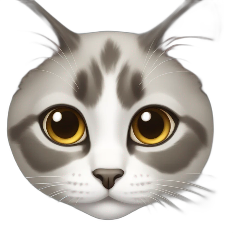 Gray white snowshoe cat emoji