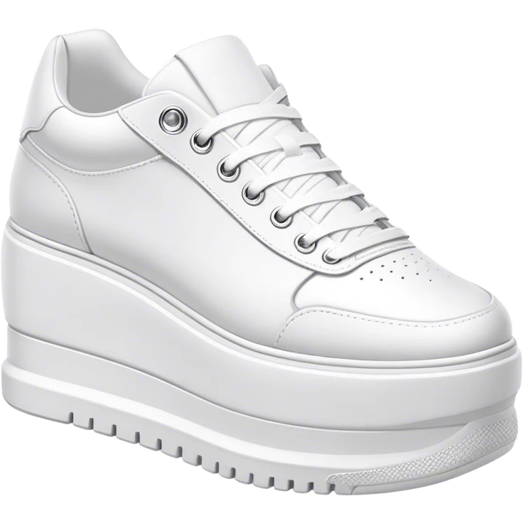 All White sneaker, 5inch platform shoes emoji