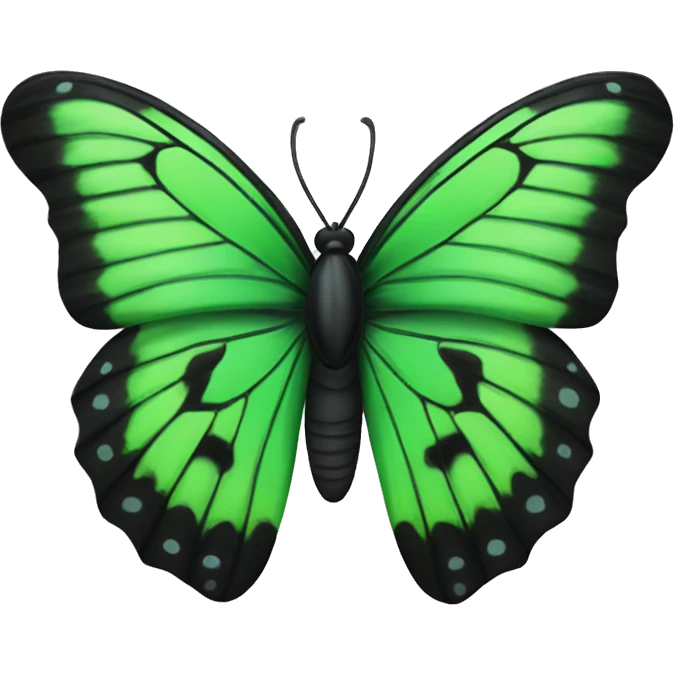 green and black butterfly emoji