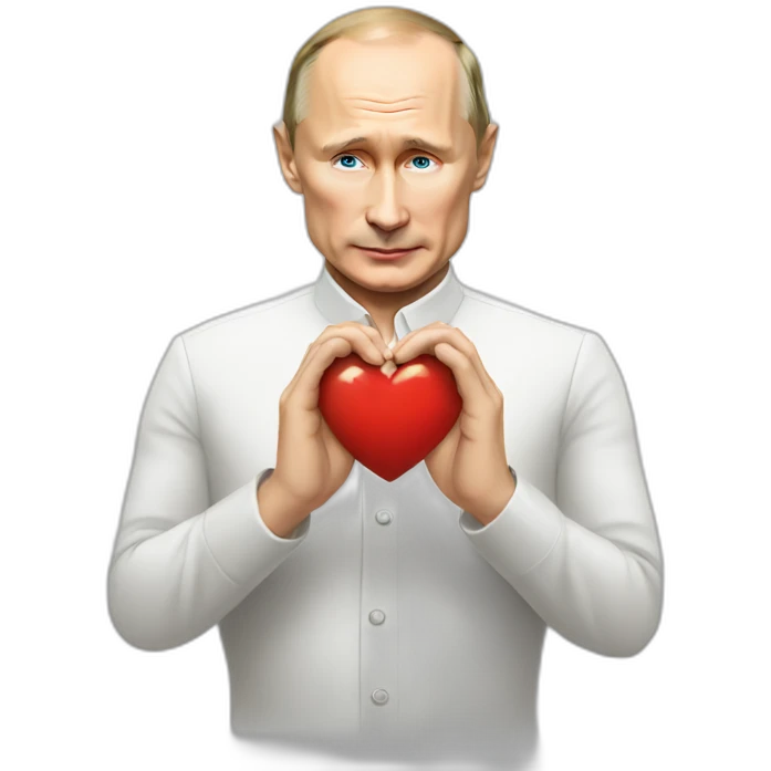 putin doing heart with his hands emoji