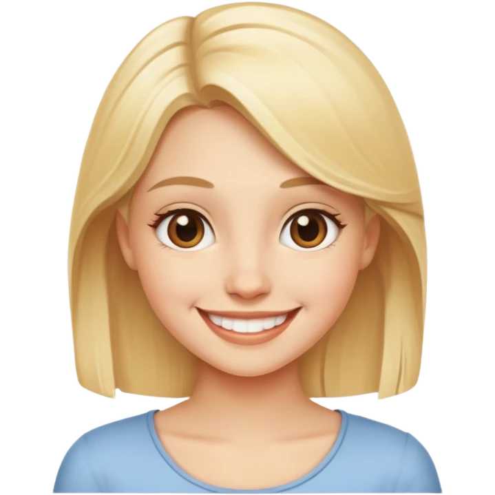 smiling blonde girl portrait emoji