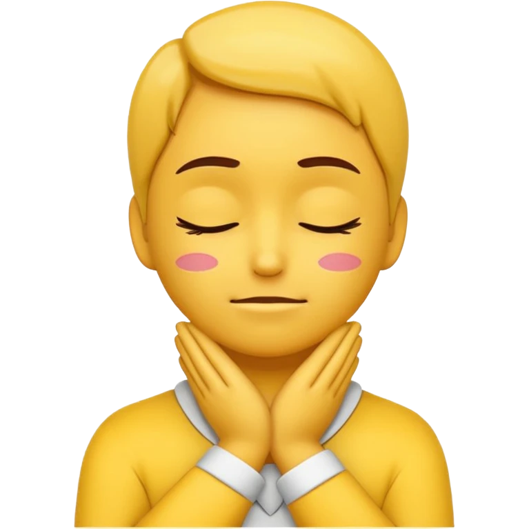 emoji crossing hands on neck with eyes closed  emoji