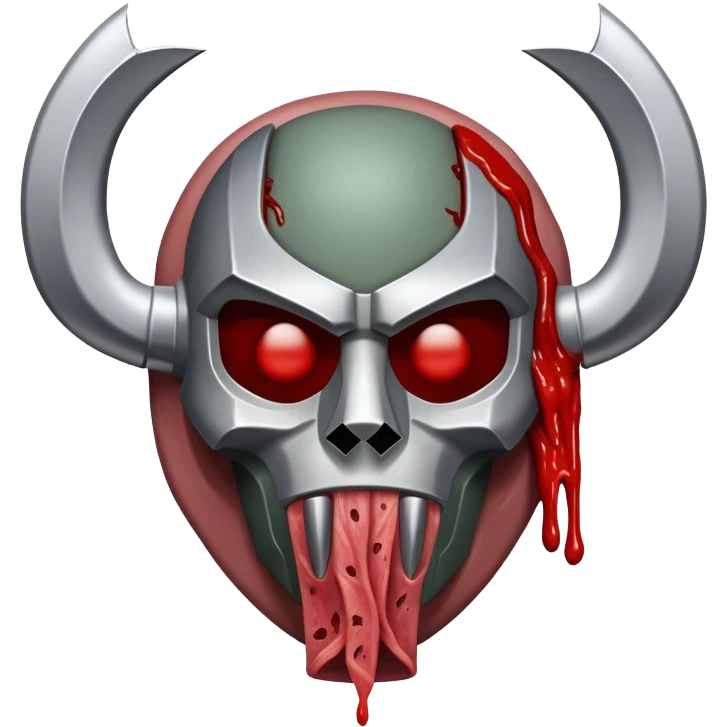 A piece of meat with a MF DOOM mask on top of it emoji