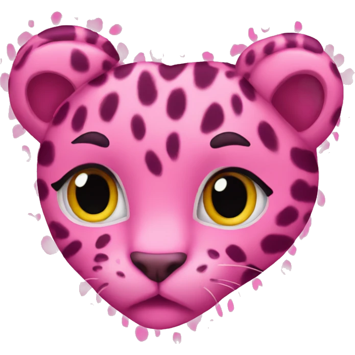 Pink leopard heart emoji