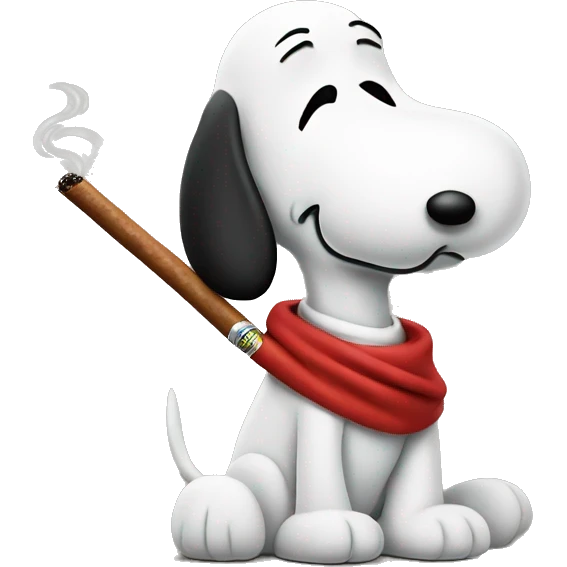 Snoopy smoking a cigar emoji