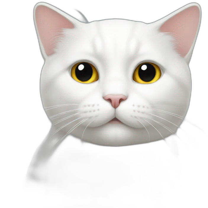 White cat having the left side of his face black emoji