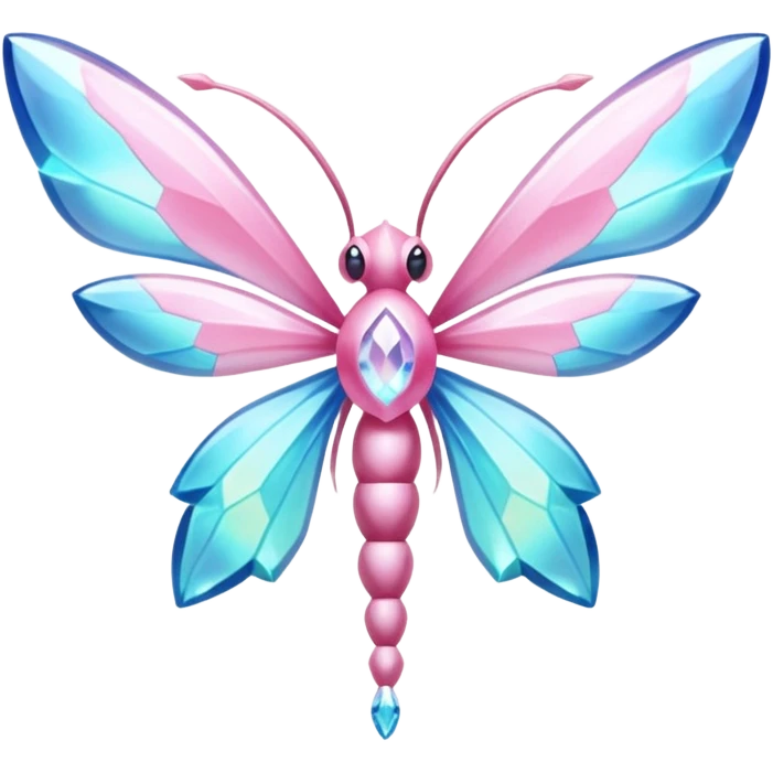 Shiny luminescent translucent diaphanous Diancie-Palkia-Amaura-Aurorus-Salamence-aesthetic-fusion-crystal-fly-decoration-deco-thing-object emoji